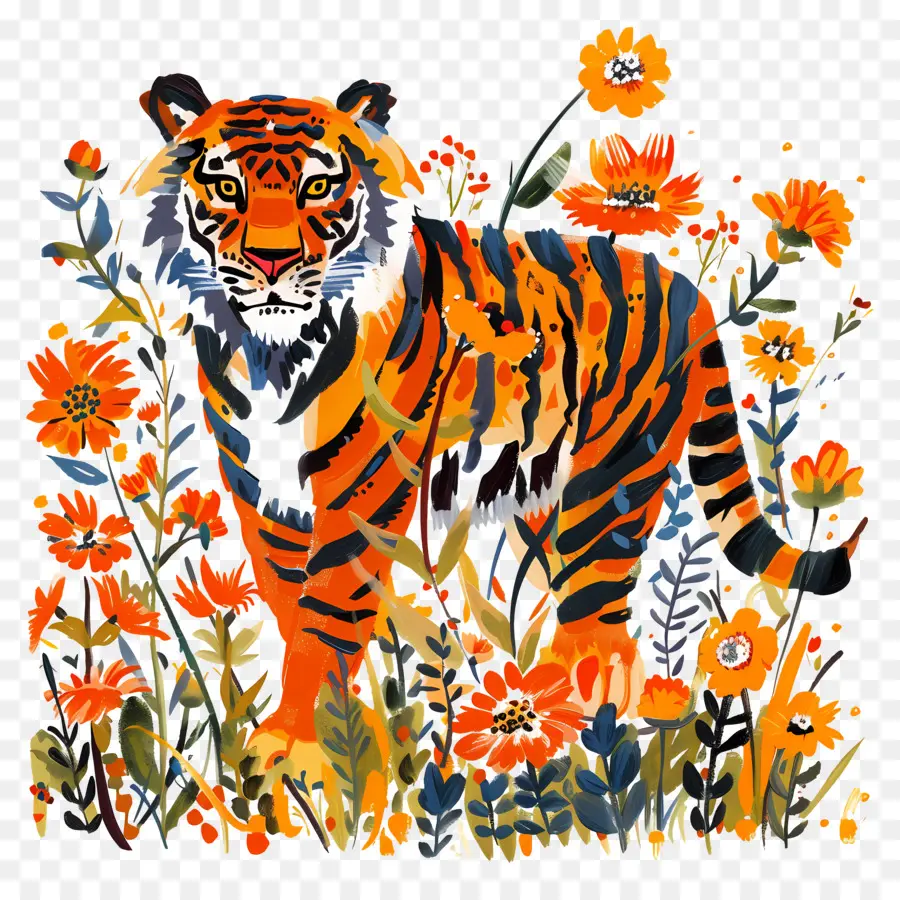 Tigre，Flores PNG