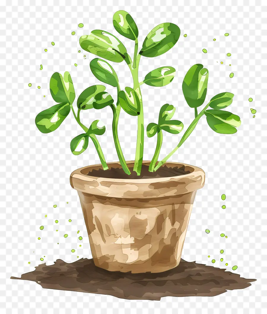 Planta De Brote Verde，Planta En Maceta PNG