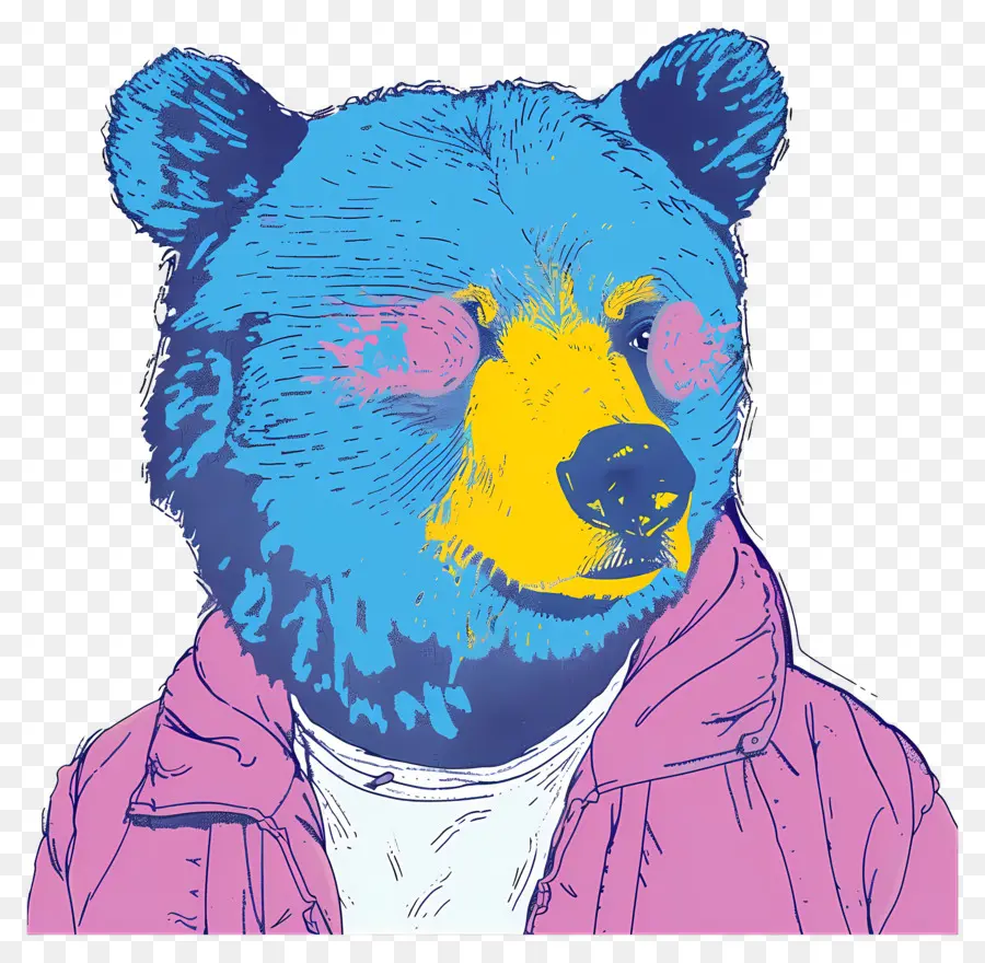 Oso Azul，Oso En La Chaqueta PNG