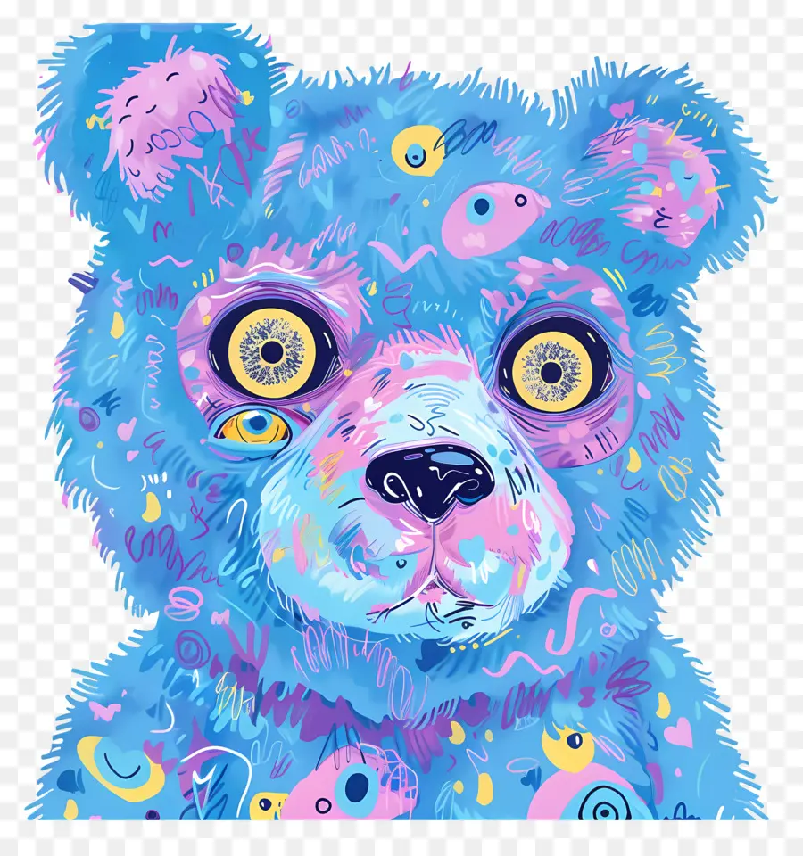 Oso Azul，Colorido PNG