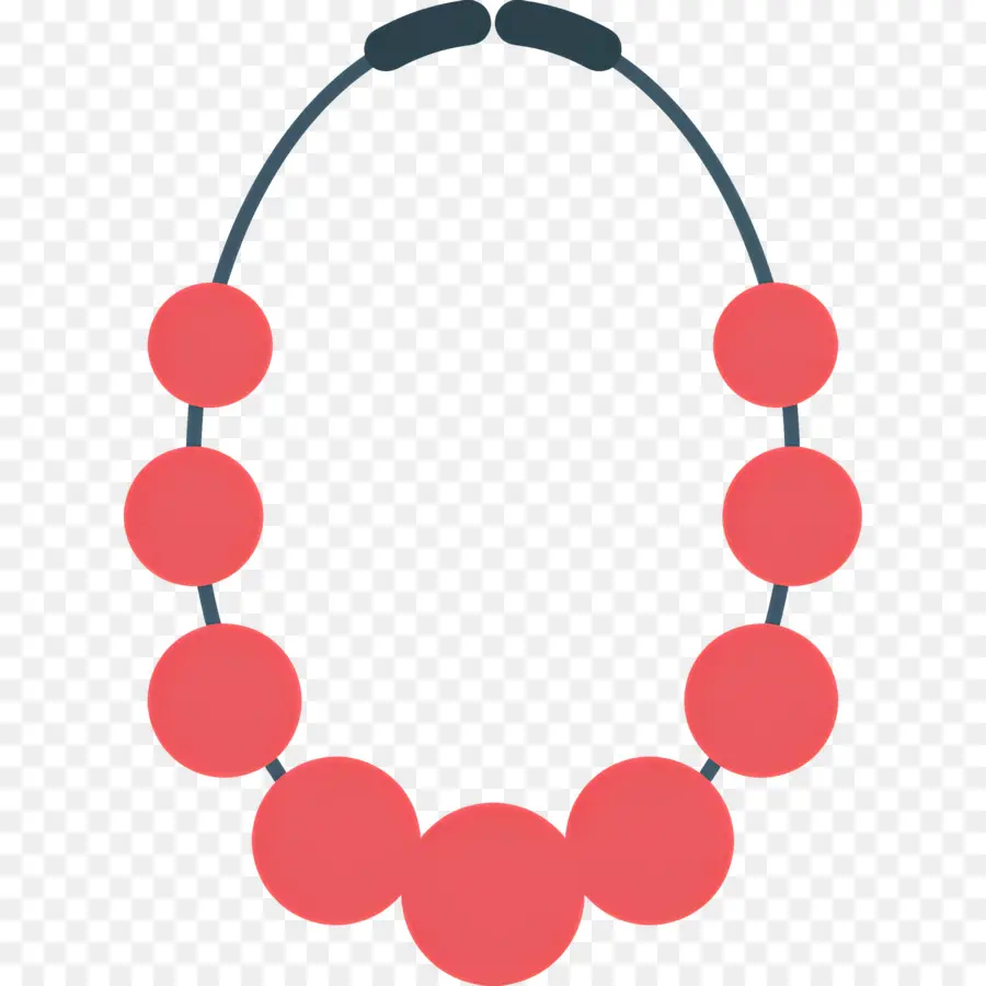 Collar De Perlas，Collar De Cuentas Rojas PNG