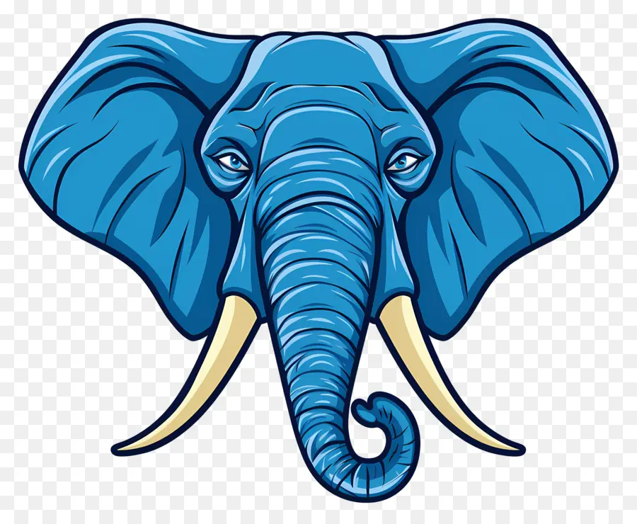 Elefante Azul，Cabeza De Elefante PNG