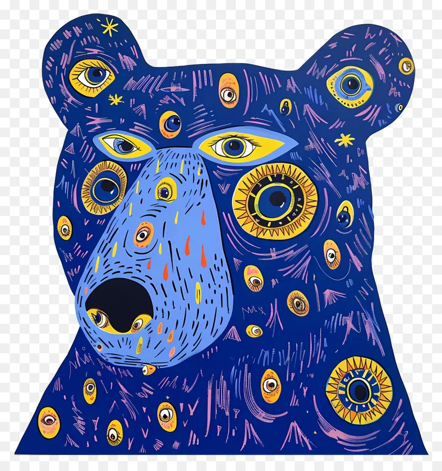 Oso Azul，Oso Con Ojos PNG