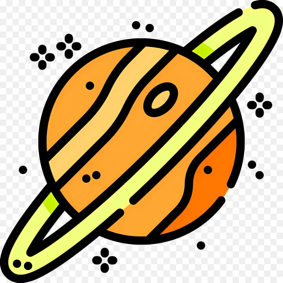 Los Planetas，Planeta Naranja Con Anillos PNG