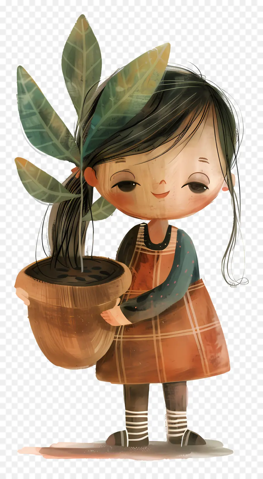 Una Chica Con La Planta，Bote PNG