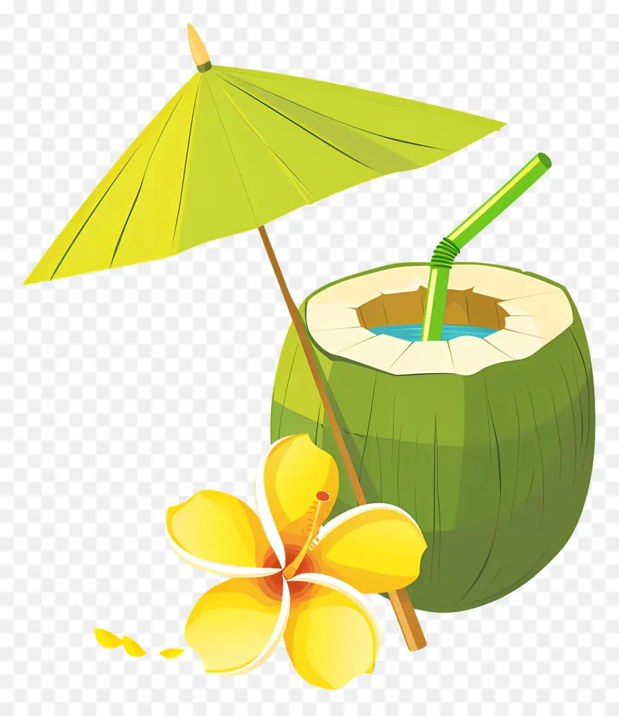 Bebida De Coco，Paraguas PNG