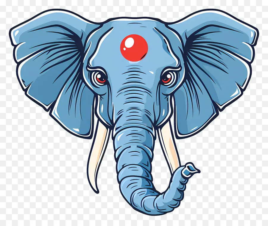 Elefante Azul，Cabeza De Elefante PNG