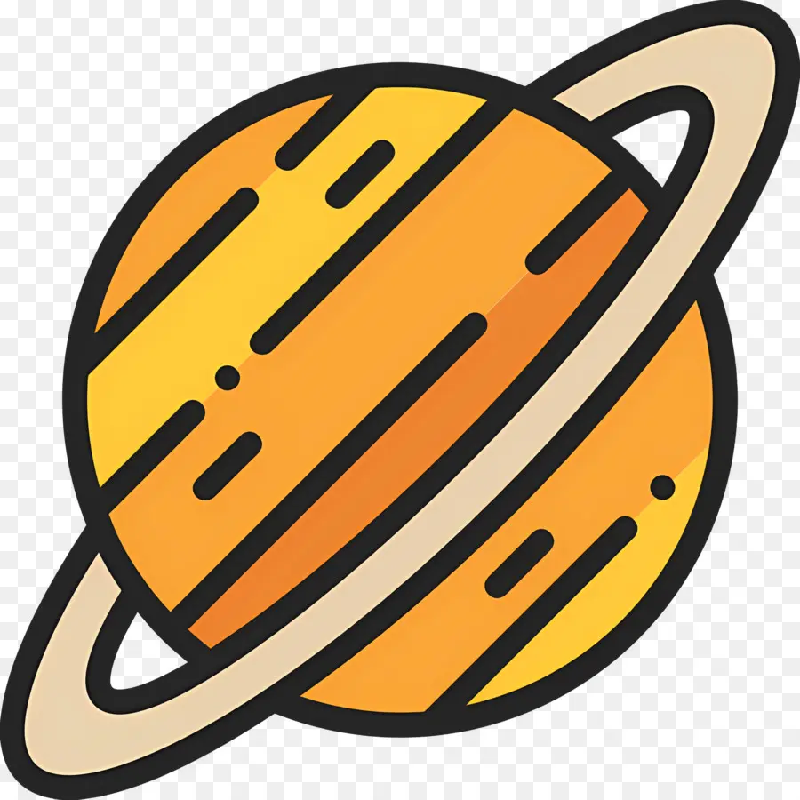 Planetas，Planeta Naranja Con Anillos PNG