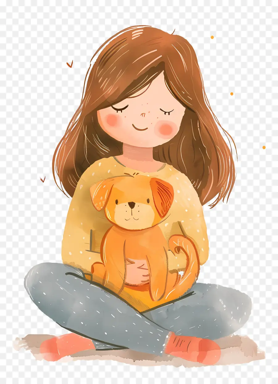 Chica Con Perro，Chica Con Peluche Para Perros PNG