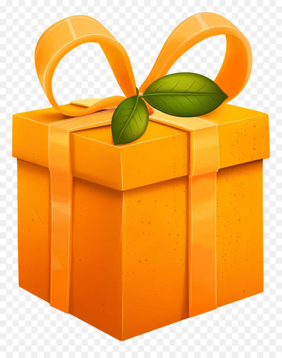 Naranja De La Caja De Regalo，Caja De Regalo PNG