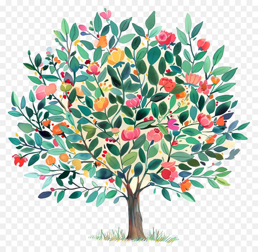 árbol De Jardín，árbol Colorido PNG