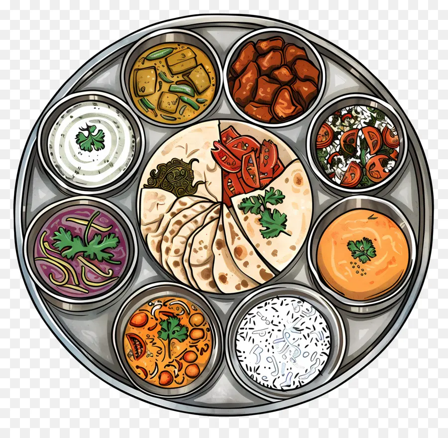 Plato Thali Indio，Thali Indio PNG