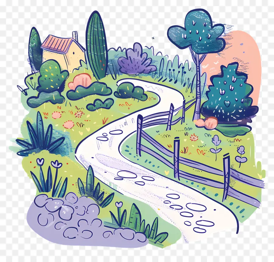 Camino De Jardín，Camino Del Campo PNG