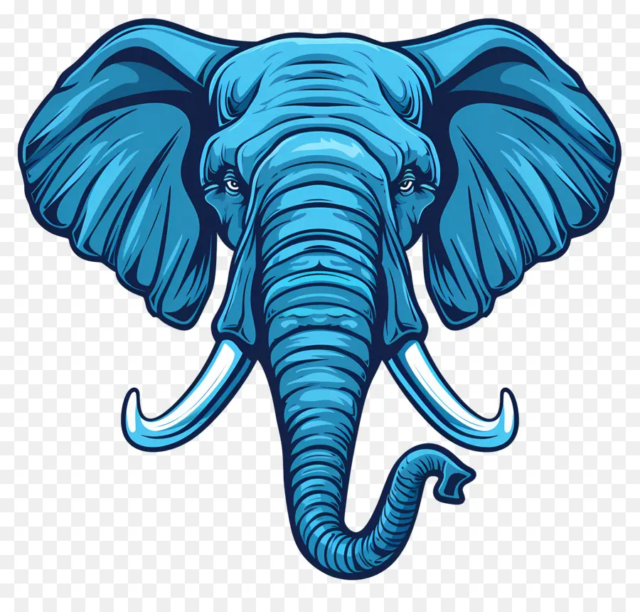 Elefante Azul，Cabeza De Elefante PNG