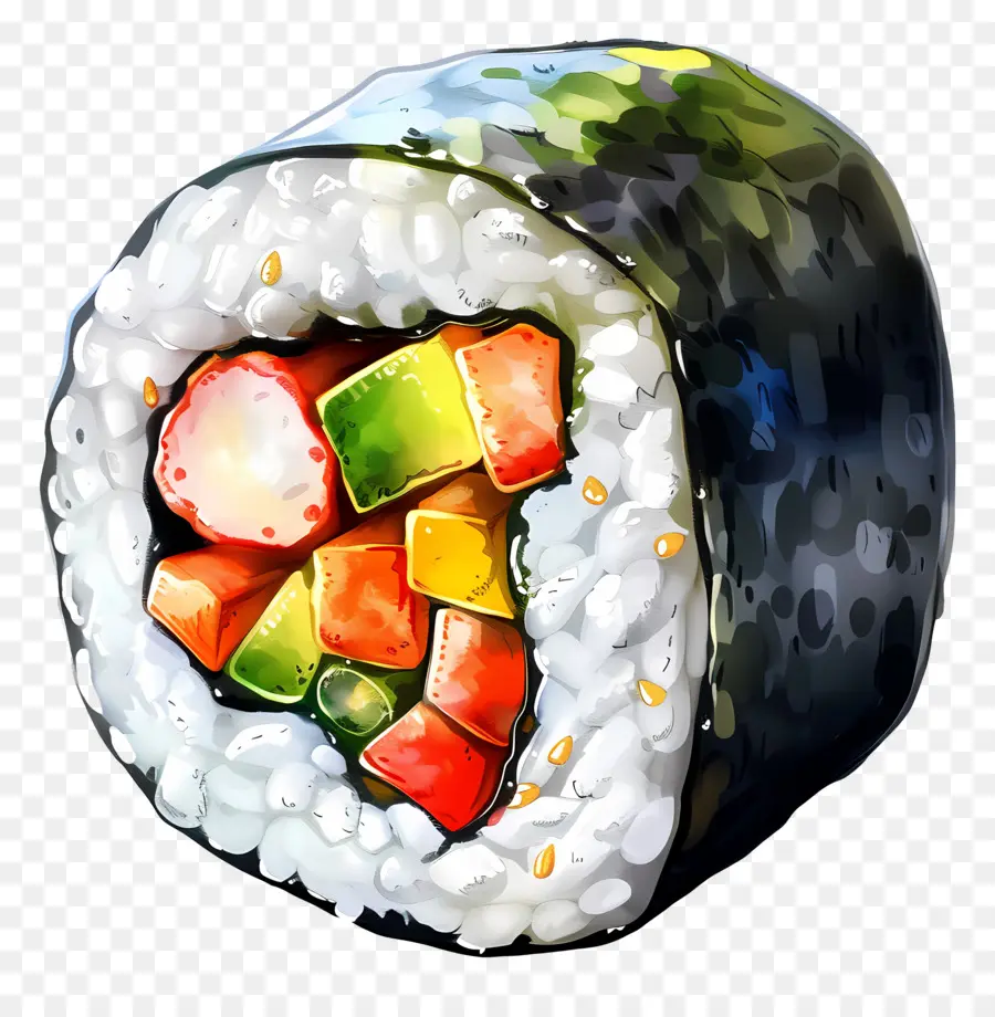 Rollo De Sushi，Arroz PNG