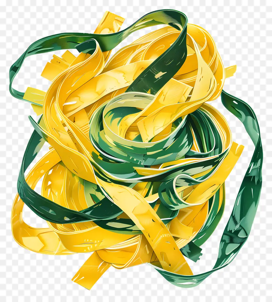 Fettuccine，Fideos Amarillos Y Verdes PNG