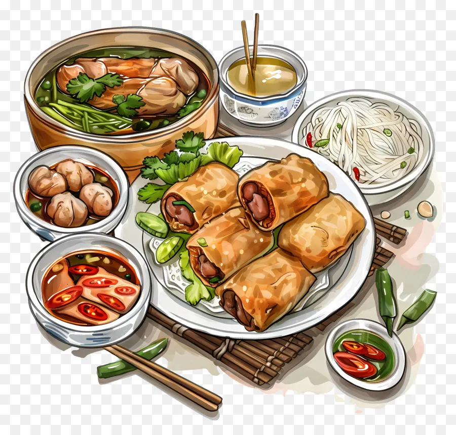 La Cocina Vietnamita，La Comida Asiática PNG