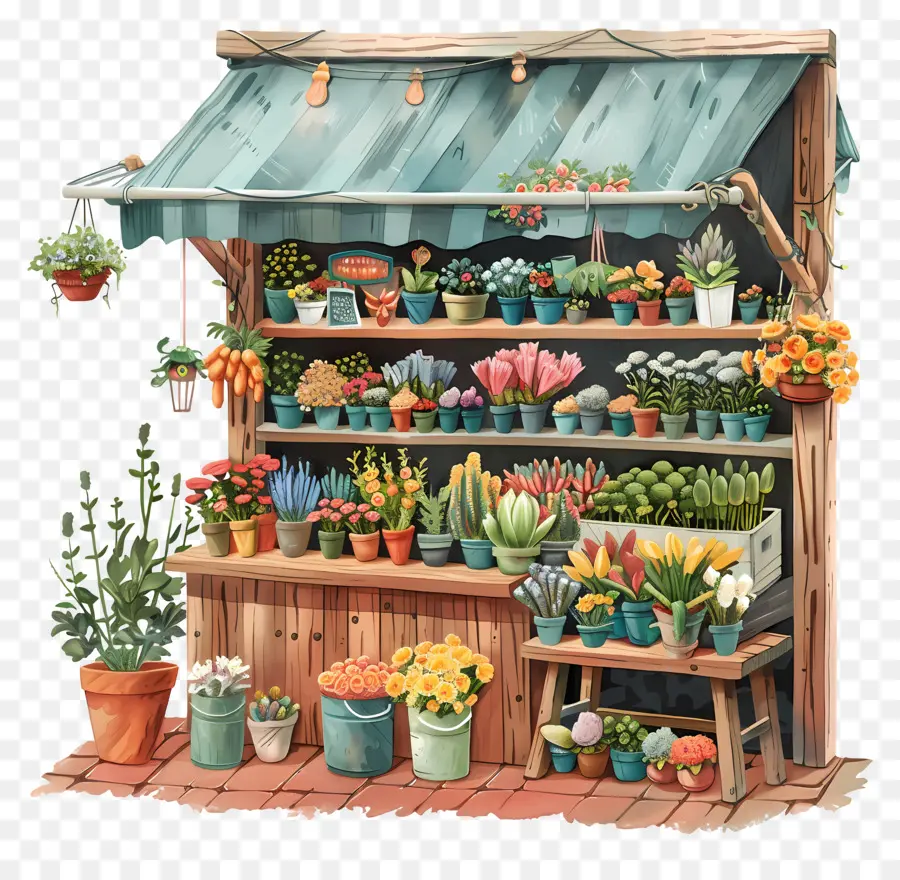 Puesto De Flores，Tienda De Flores PNG