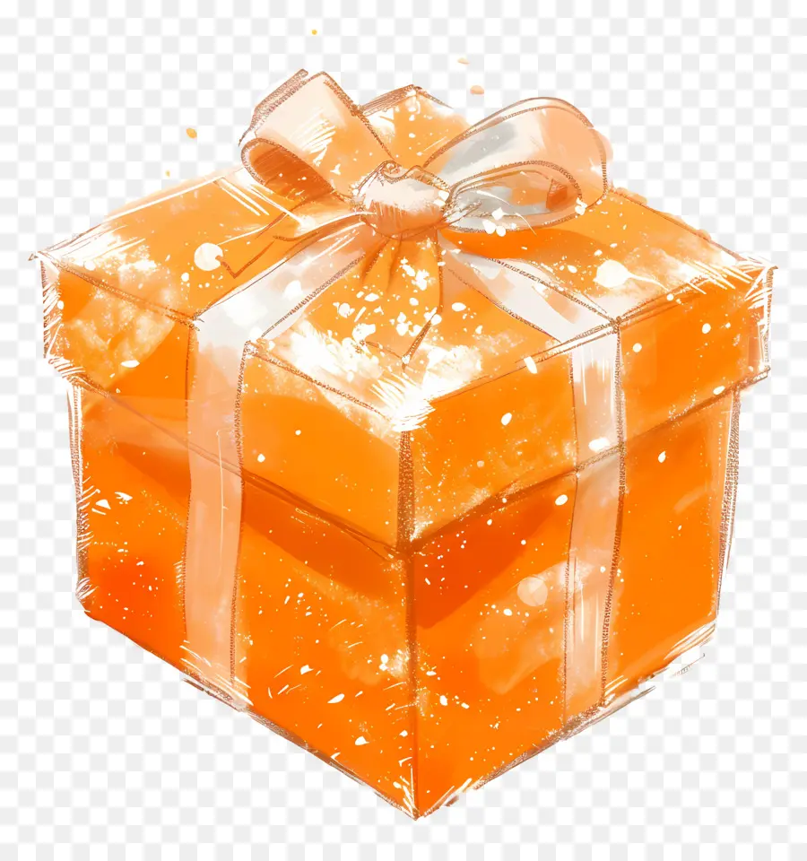 Naranja De La Caja De Regalo，Caja De Regalo PNG