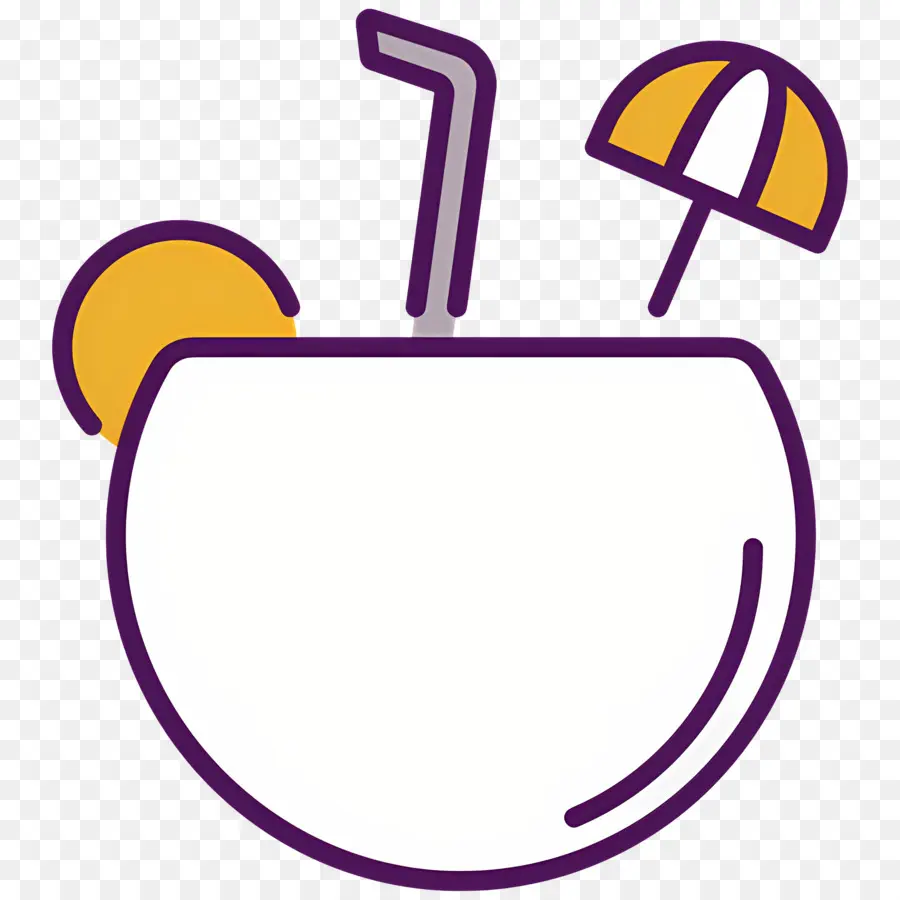 Bebida De Coco，Bebida Minimalista PNG