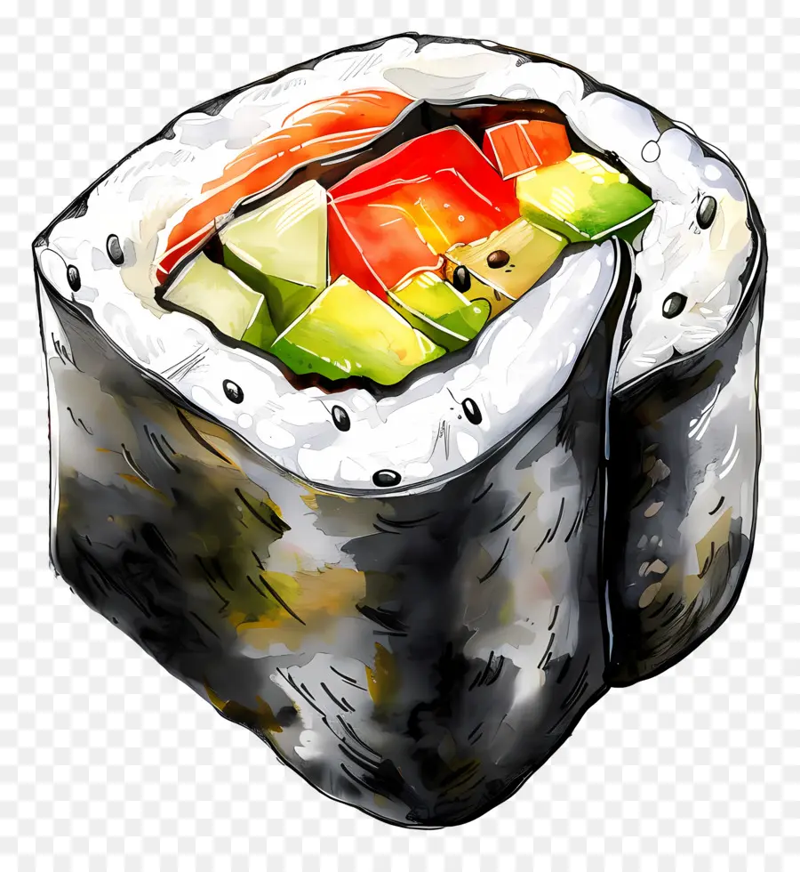 Rollo De Sushi，Las Algas PNG