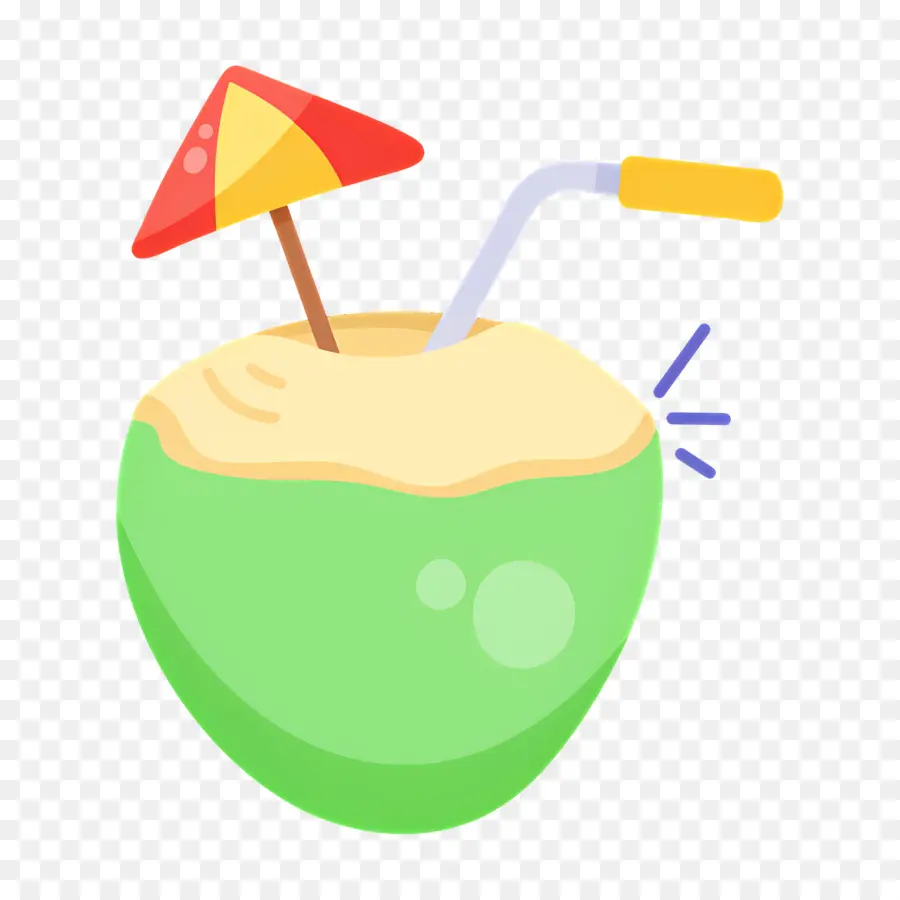 Bebida De Coco，Bebida De Coco Con Paraguas PNG