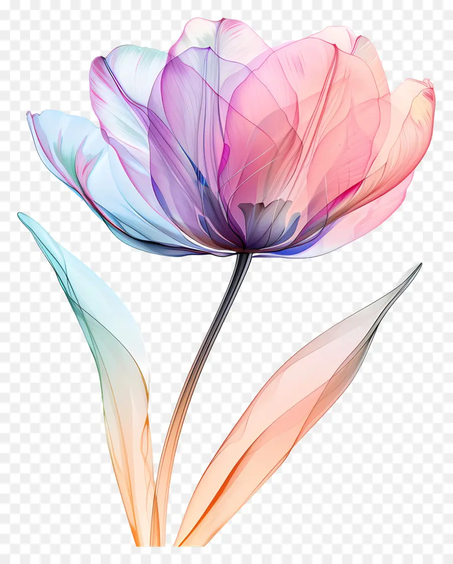 Flor De Tulipán，Flor Colorida PNG