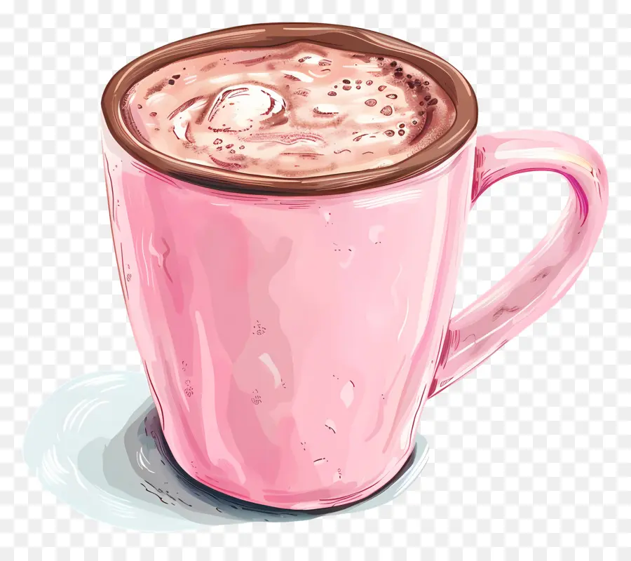 Taza De Café Rosa，Chocolate Caliente PNG