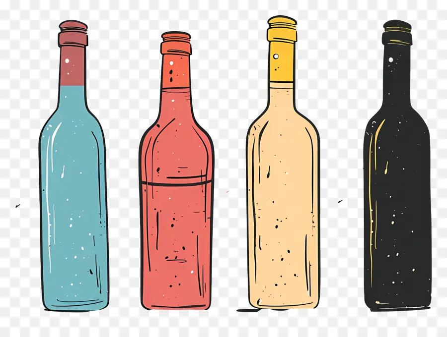 Vintage De La Botella，Botellas De Colores PNG