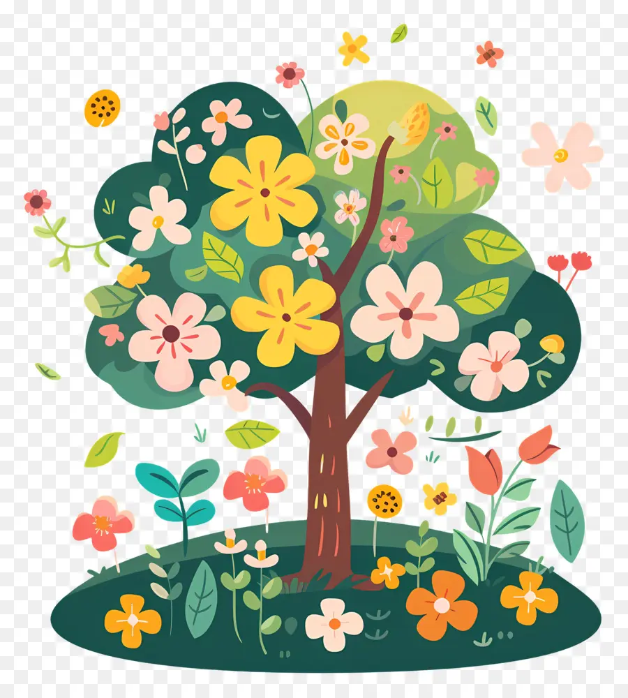 árbol De Jardín，Árbol Decorativo Con Flores PNG