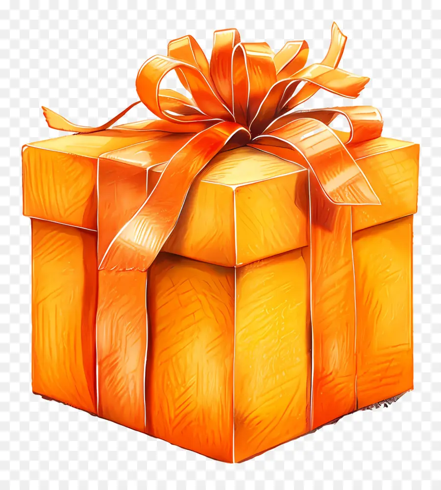 Caja De Regalo Naranja，Caja De Regalo PNG