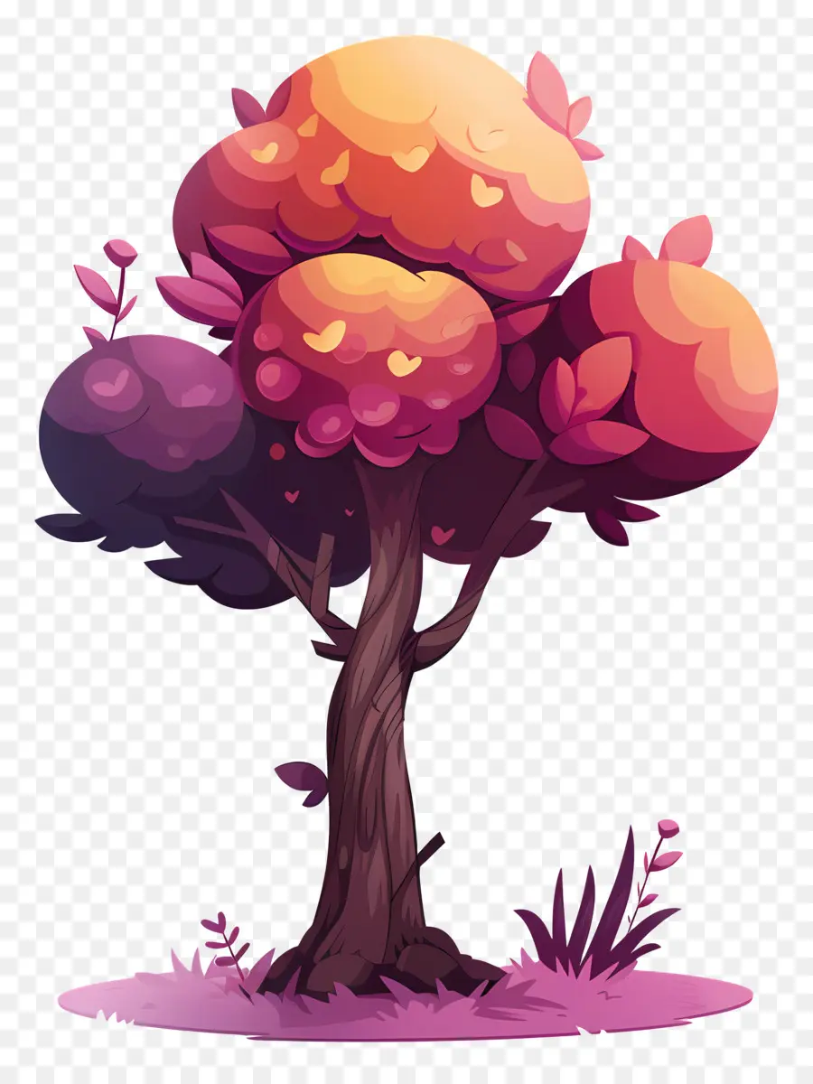 La Naturaleza Del árbol，Colorido árbol PNG