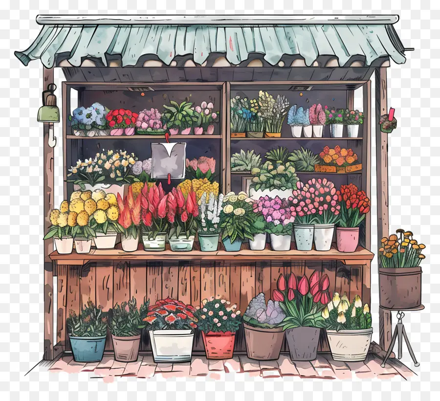 Puesto De Flores，Tienda De Flores PNG