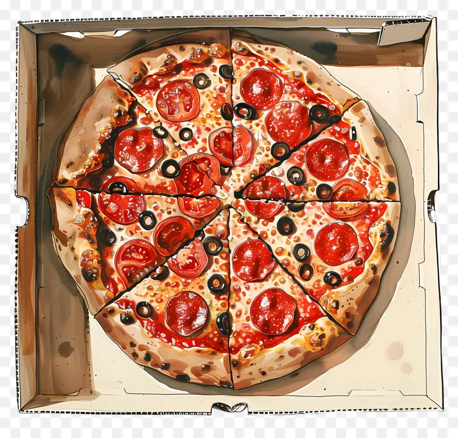 Pizza En La Caja，Pizza PNG