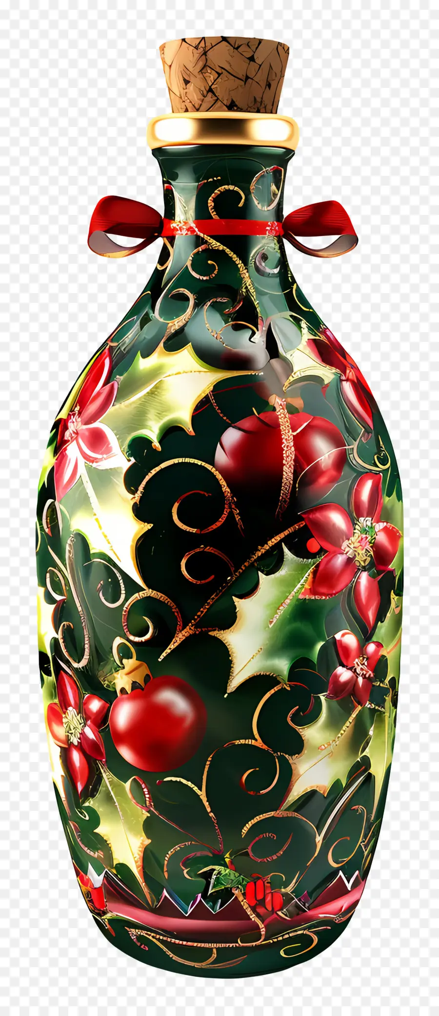 Botella De Navidad，Botella Decorativa PNG