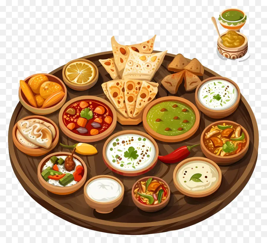 Plato Thali Indio，Plato De Comida PNG