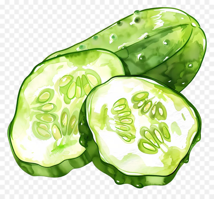 Pepino Rebanado，Rebanadas De Pepino PNG