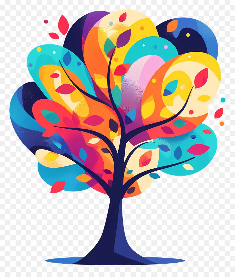 La Naturaleza Del árbol，Colorido árbol PNG