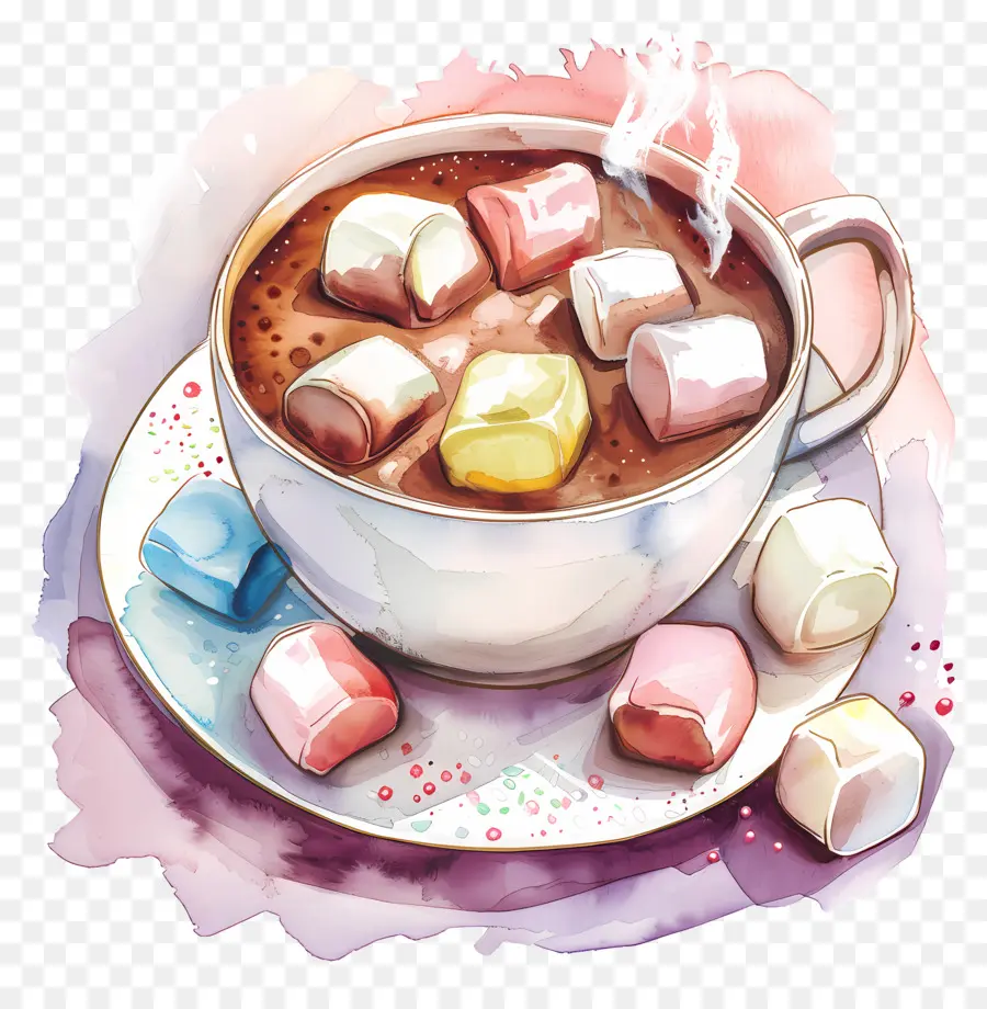 Chocolate Caliente Con Malvaviscos，Taza PNG