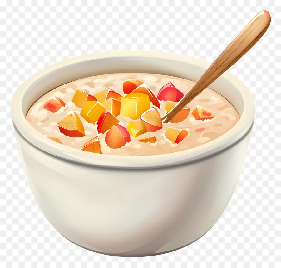 Tazón De Gachas，Tazón De Avena Con Frutas PNG