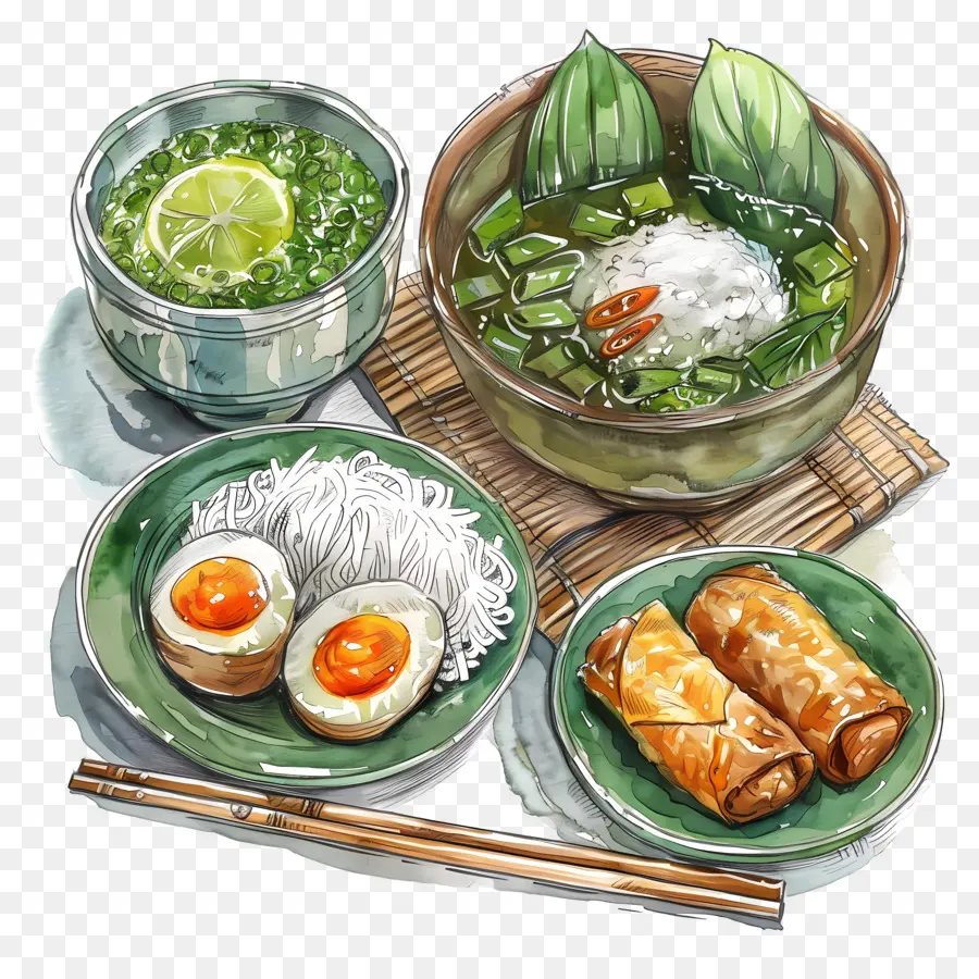 La Cocina Vietnamita，Platos Asiáticos Surtidos PNG