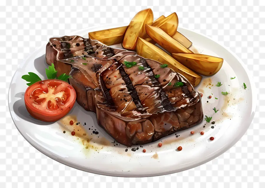 Filete，Bistec Y Papas Fritas PNG