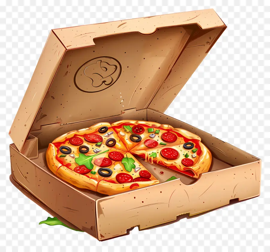 Pizza En Caja，Pizza PNG