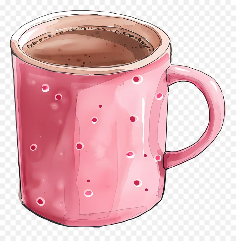 Taza De Café Rosa，Coffee Taza PNG