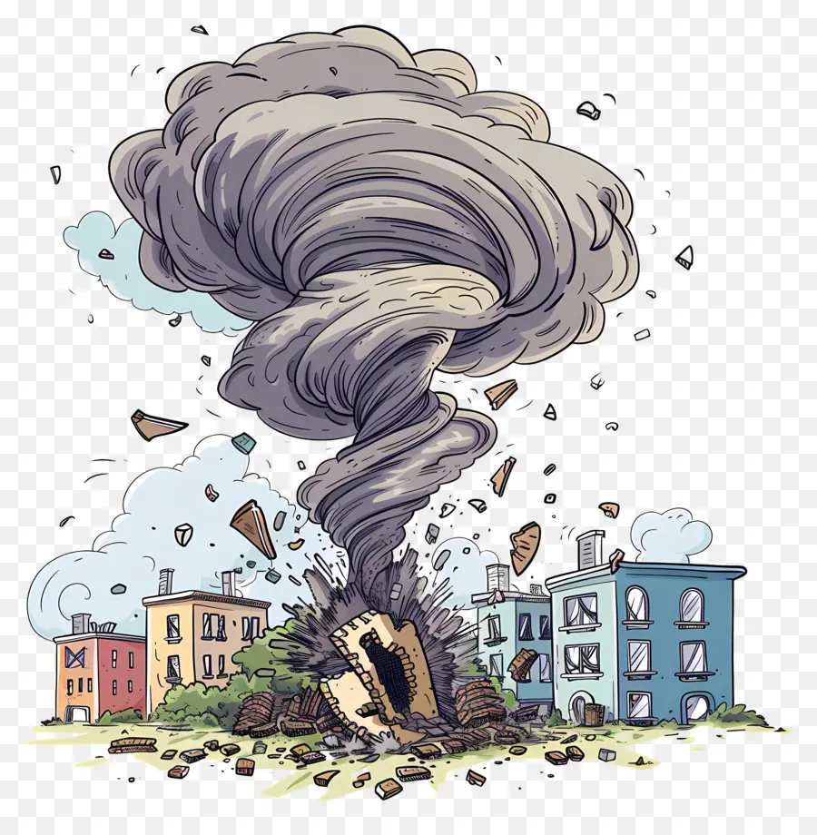 Tornado Destruir Edificio，Tornado PNG