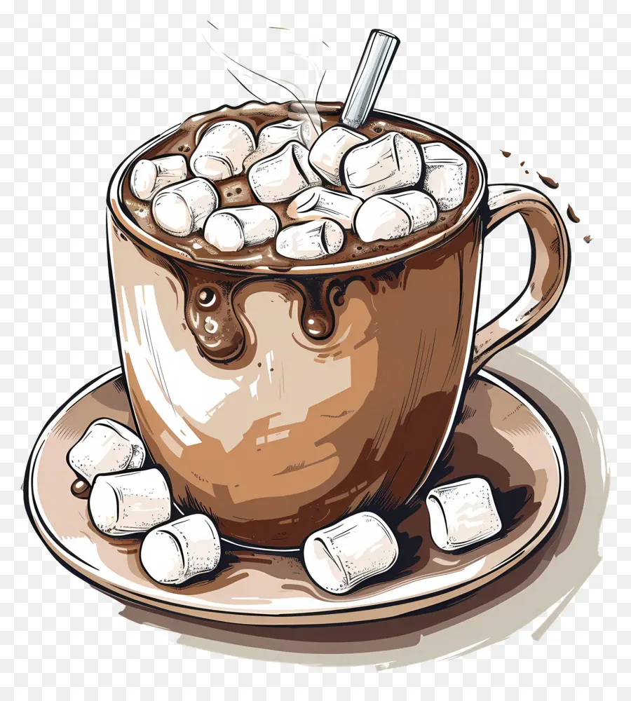 Chocolate Caliente Con Malvaviscos，Chocolate Caliente PNG