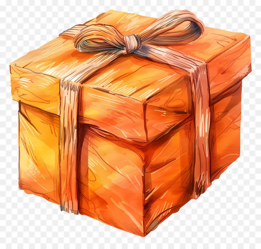 Caja De Regalo Naranja，Caja De Regalo PNG