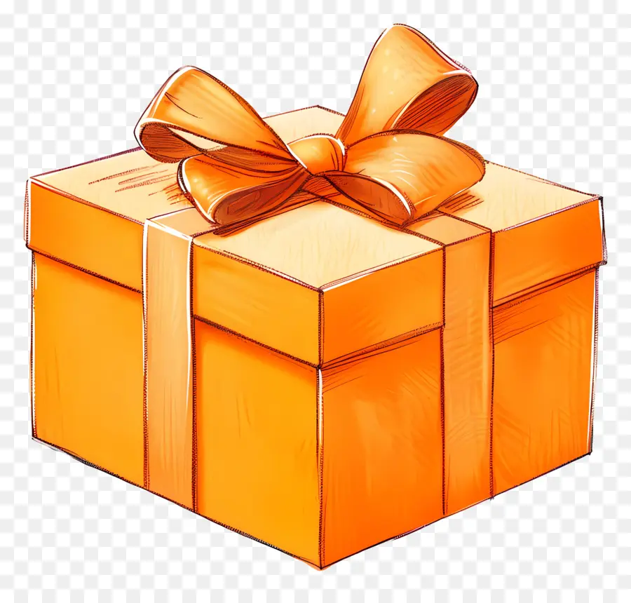 Caja De Regalo Naranja，Caja De Regalo PNG