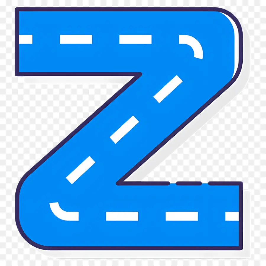 La Curva De La Carretera，Blue Road Letter Z PNG