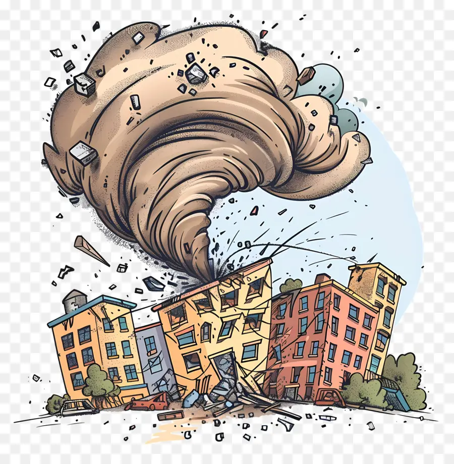 Tornado Destruye Edificio，Tornado PNG